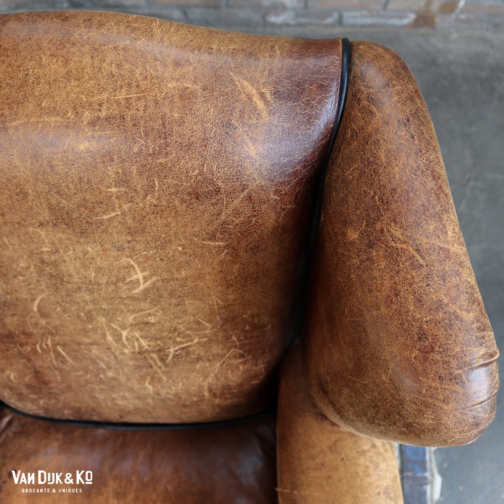 Schaapsleren vintage fauteuil - Afbeelding 8