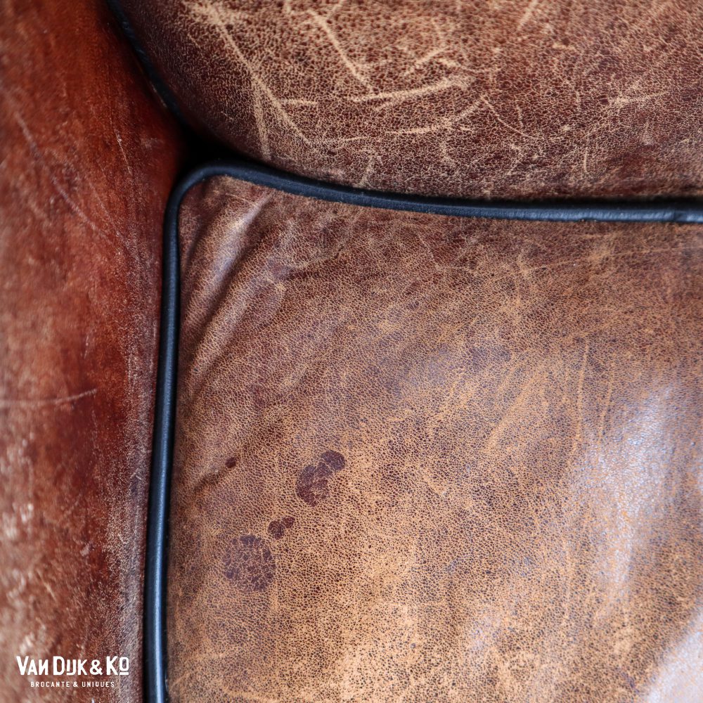 Schaapsleren vintage fauteuil - Afbeelding 12