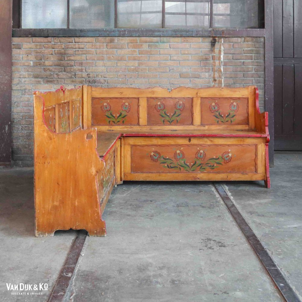 Houten brocante hoekbank - Afbeelding 2