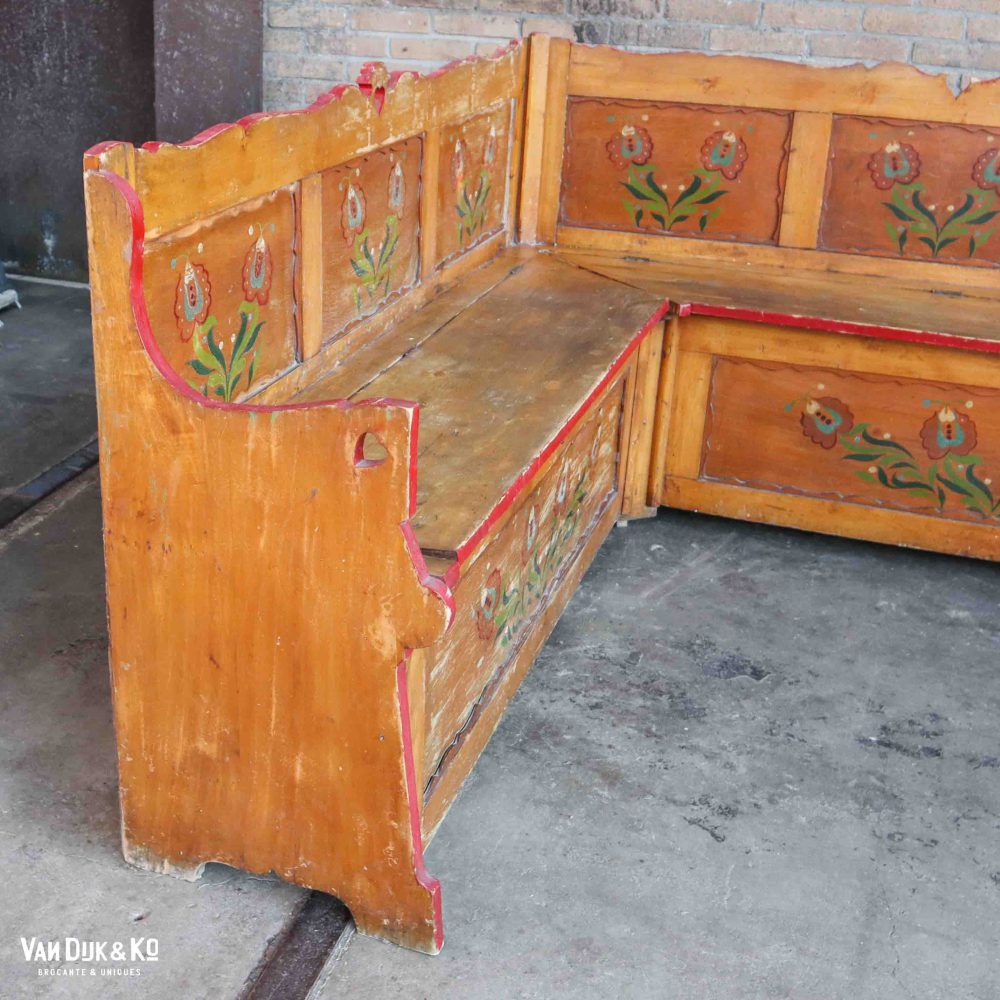 Houten brocante hoekbank - Afbeelding 4