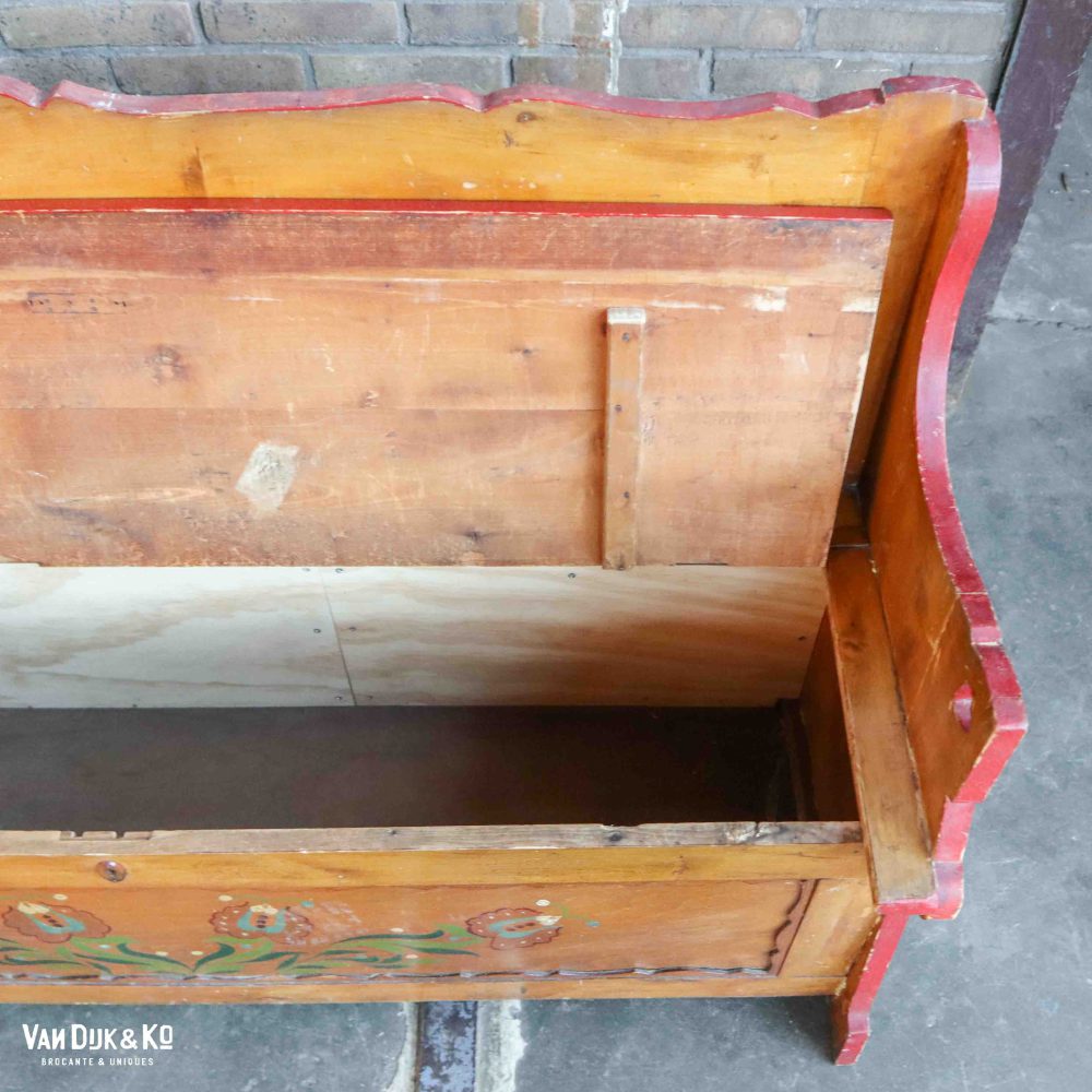 Houten brocante hoekbank - Afbeelding 6