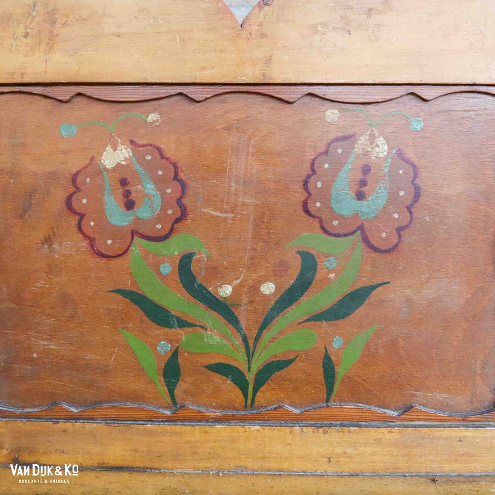 Houten brocante hoekbank - Afbeelding 11