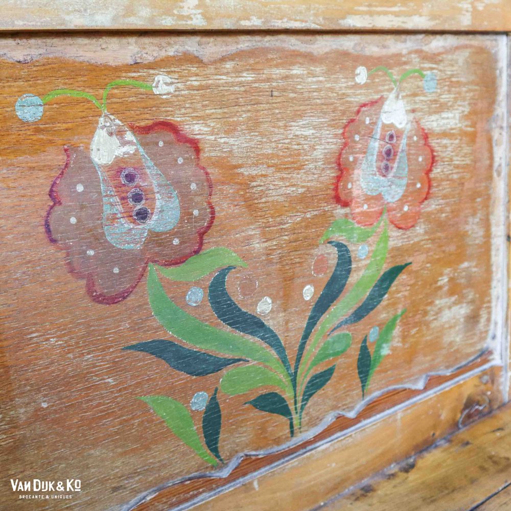 Houten brocante hoekbank - Afbeelding 12