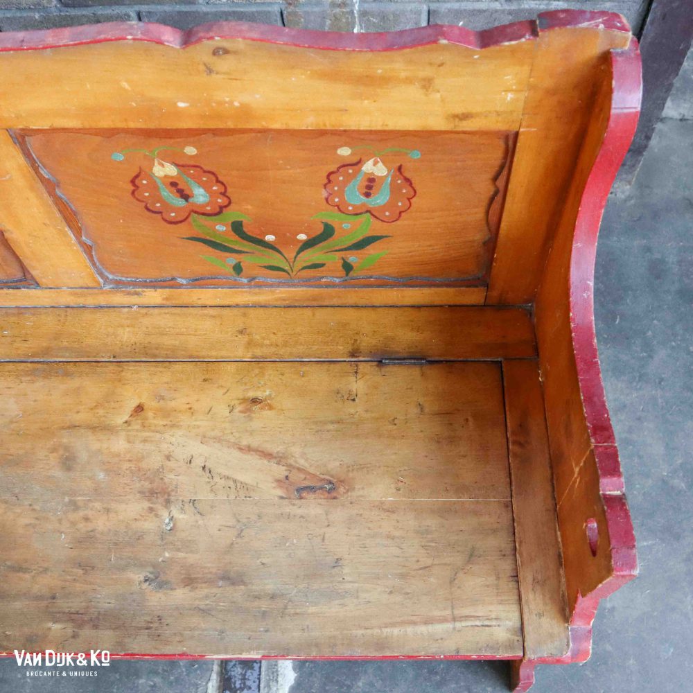Houten brocante hoekbank - Afbeelding 7