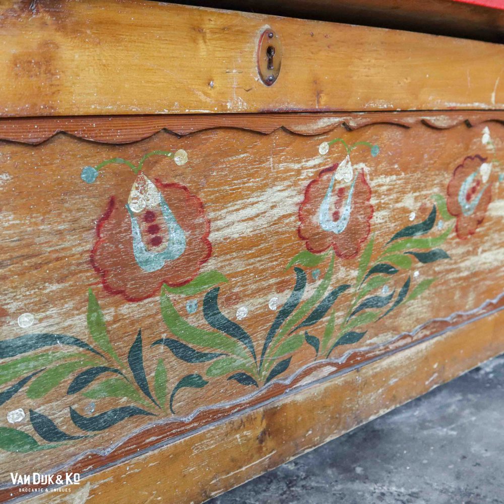 Houten brocante hoekbank - Afbeelding 13