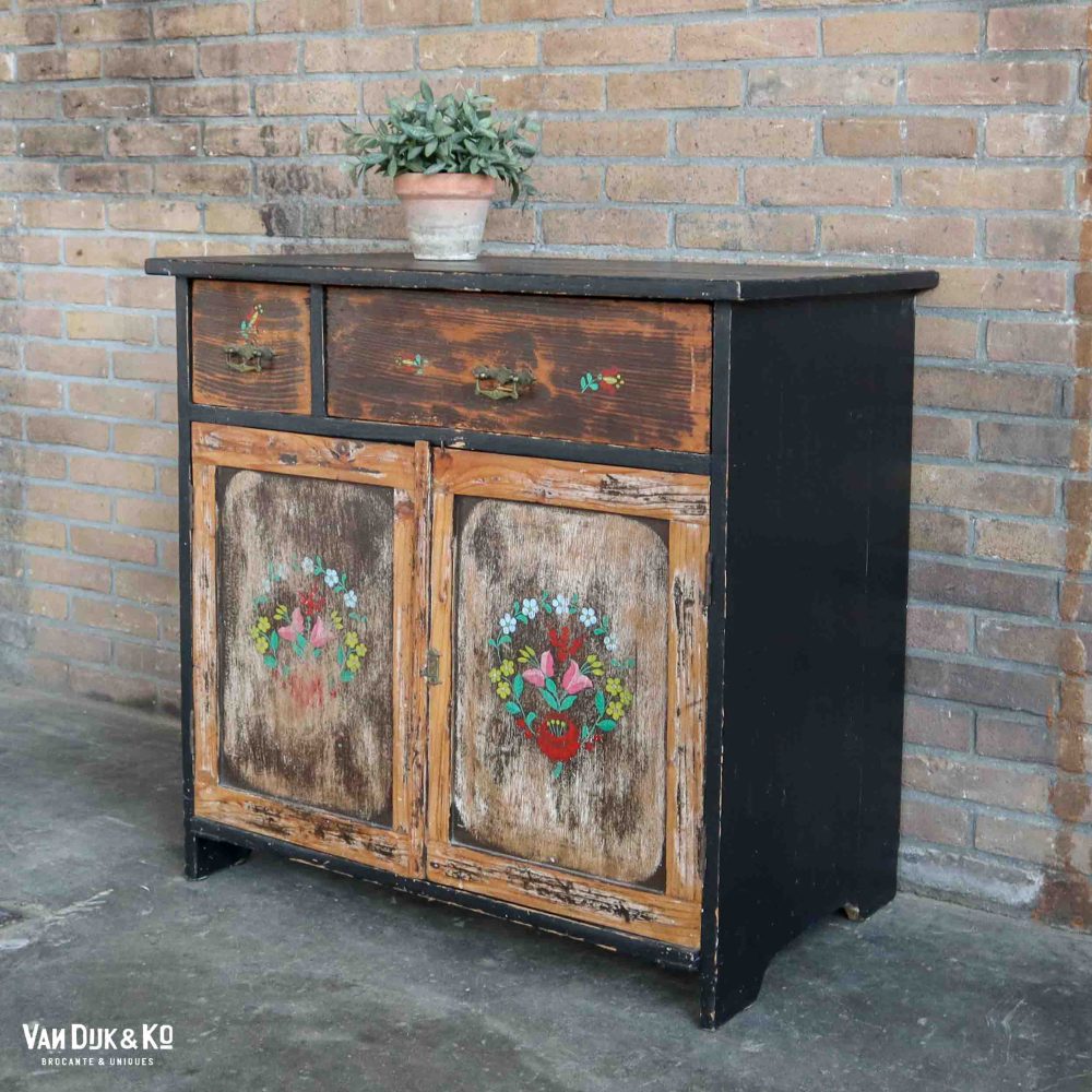 Brocante kastje - handbeschilderd - Afbeelding 2