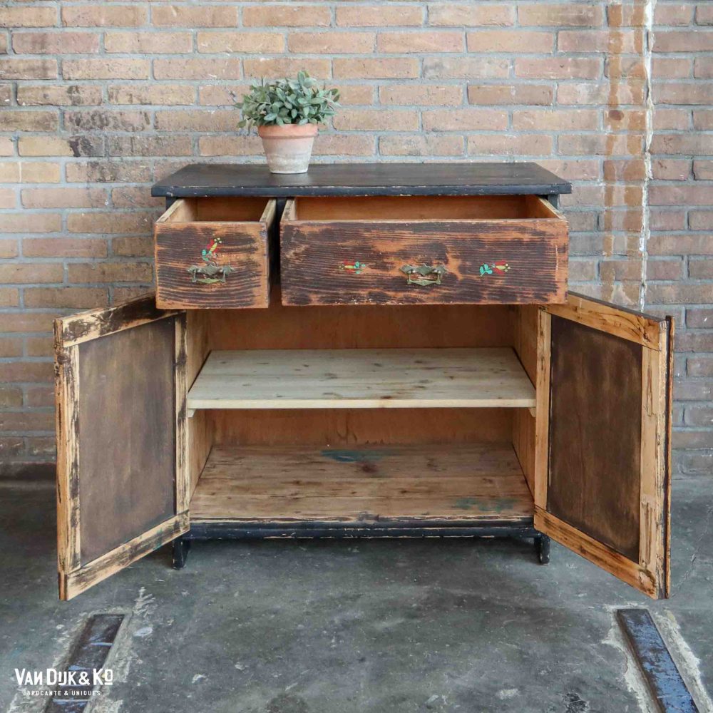 Brocante kastje - handbeschilderd - Afbeelding 3