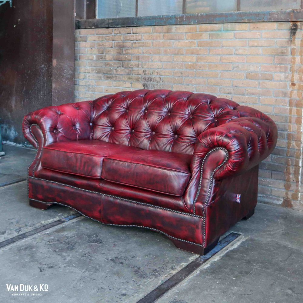 Leren Chesterfield bank - Afbeelding 2