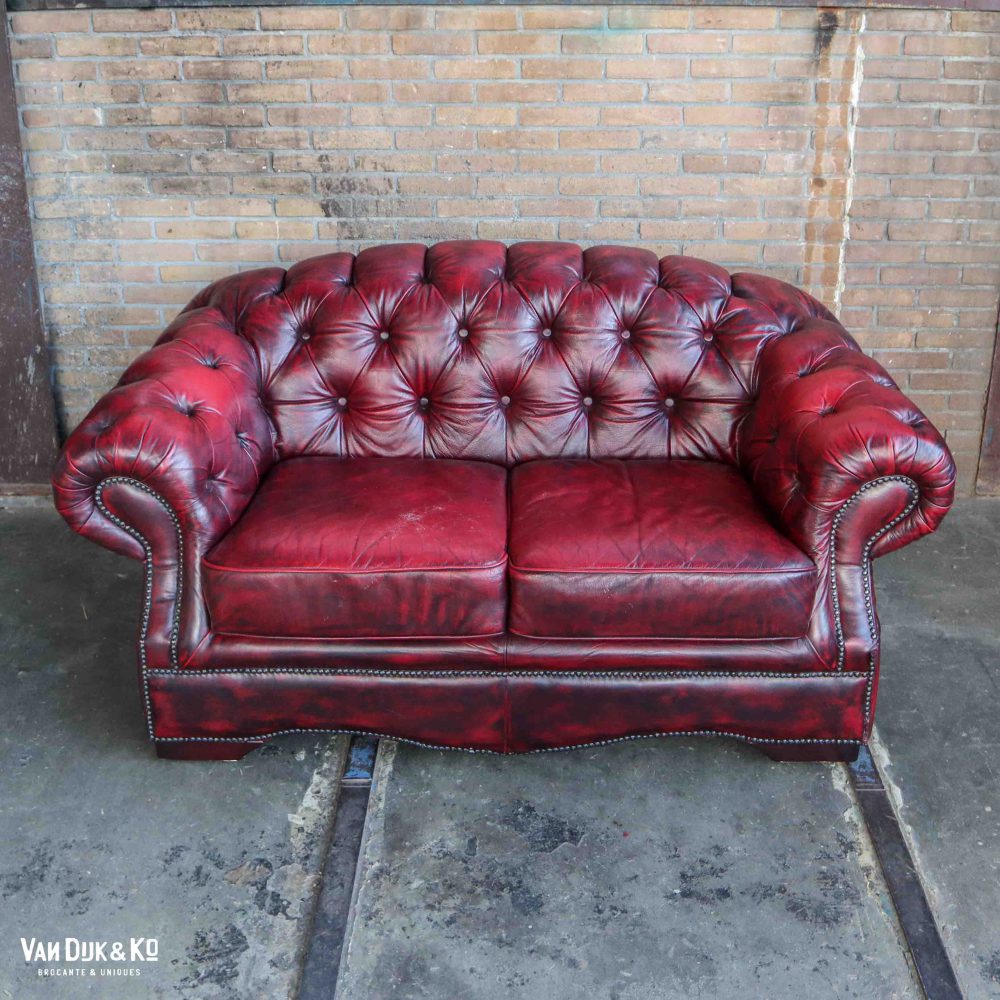 Leren Chesterfield bank - Afbeelding 3