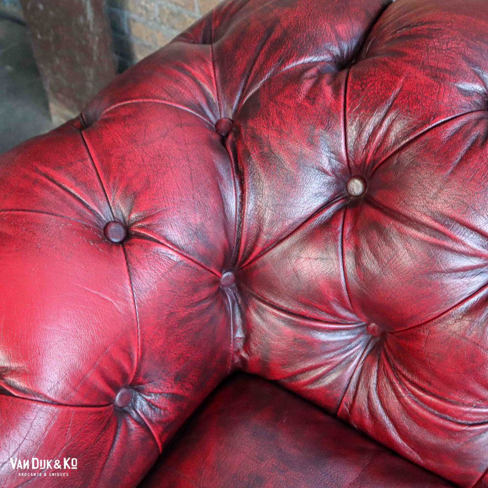 Leren Chesterfield bank - Afbeelding 4