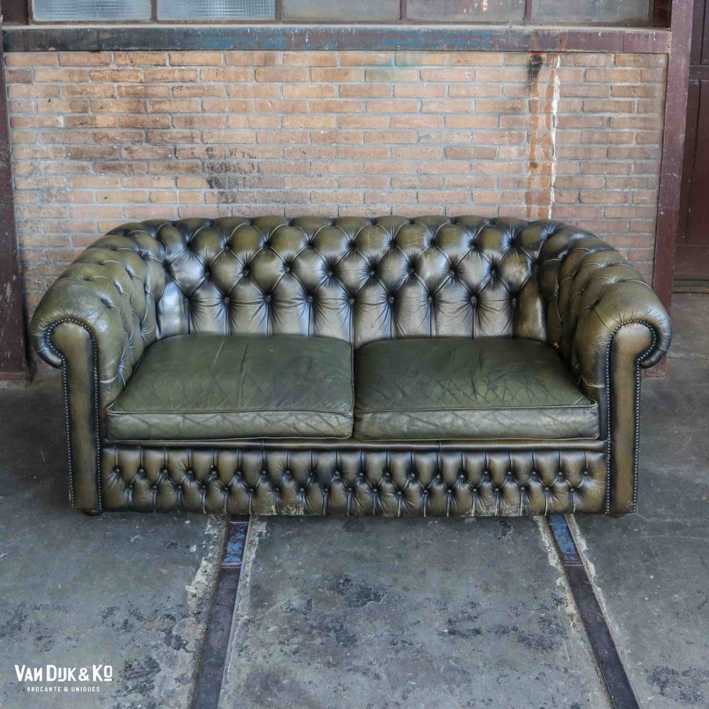 Leren Chesterfield bank - Afbeelding 2