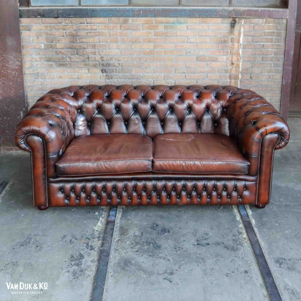 Leren Chesterfield bank - Afbeelding 3
