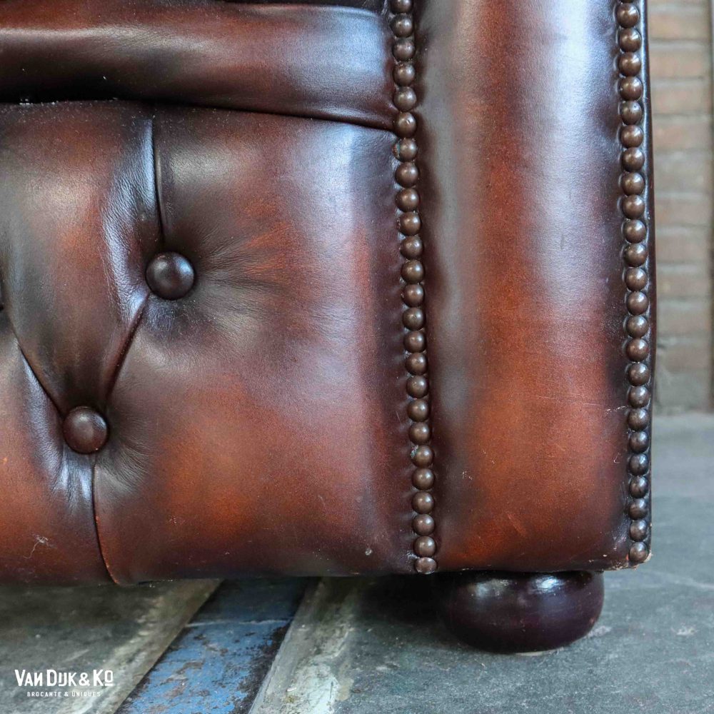 Leren Chesterfield bank - Afbeelding 9