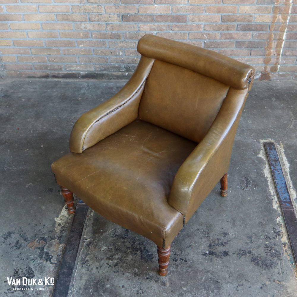 Leren vintage fauteuiltje - Afbeelding 2
