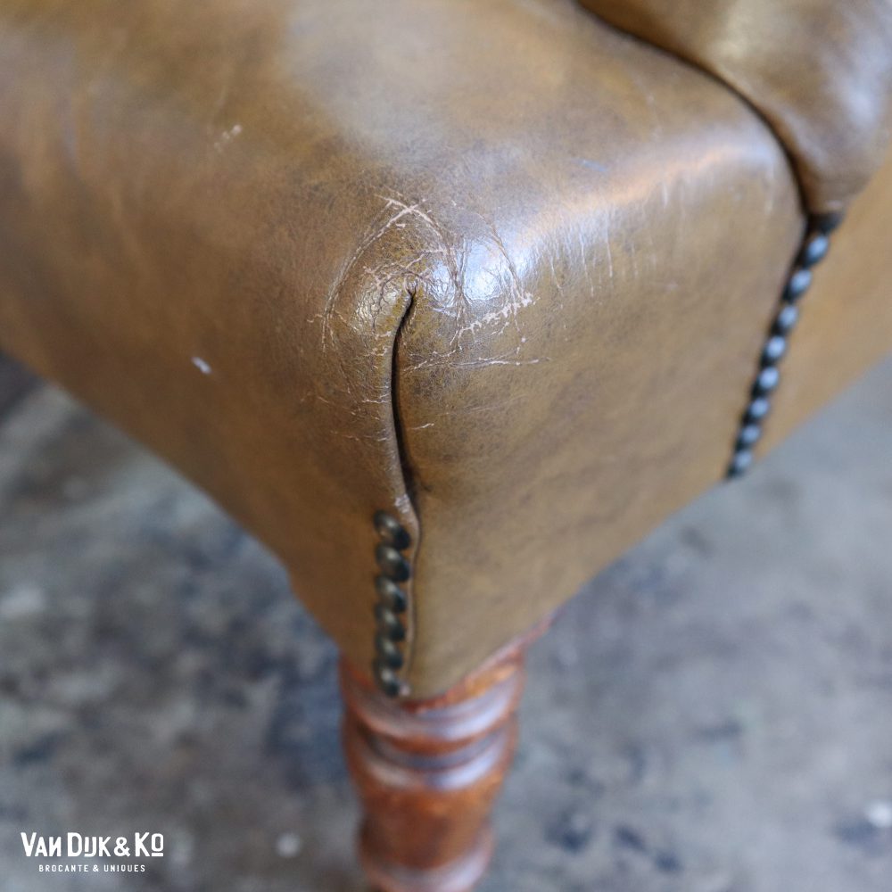 Leren vintage fauteuiltje - Afbeelding 8