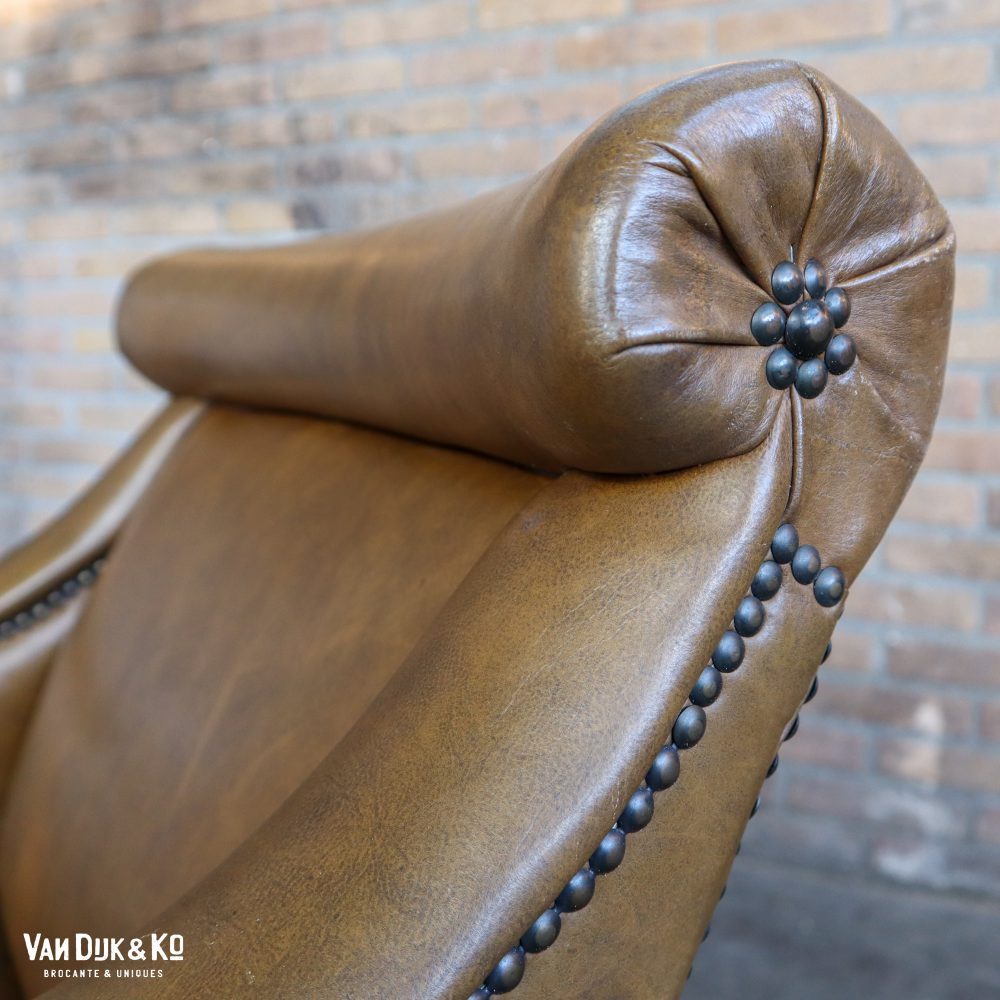 Leren vintage fauteuiltje - Afbeelding 6