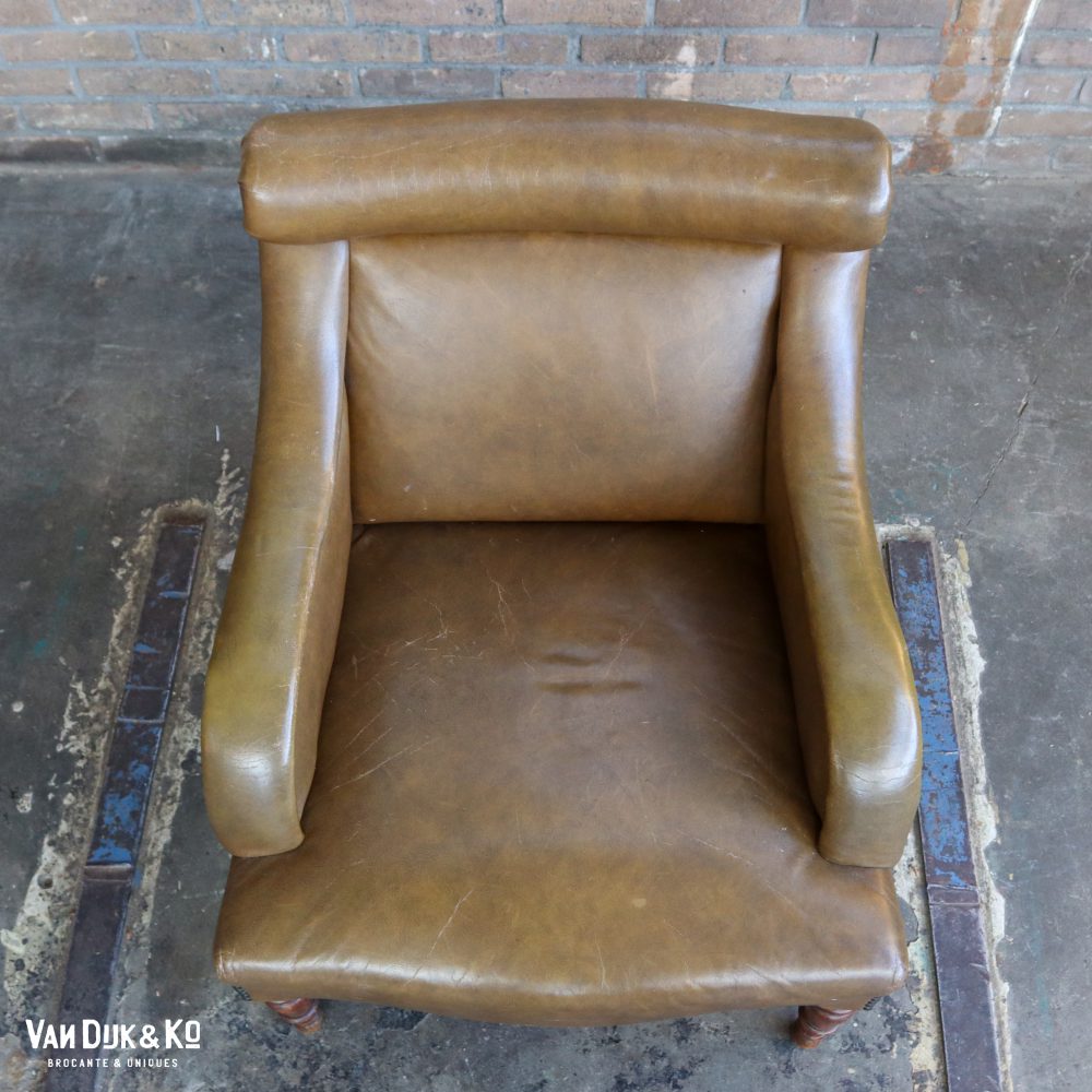 Leren vintage fauteuiltje - Afbeelding 3