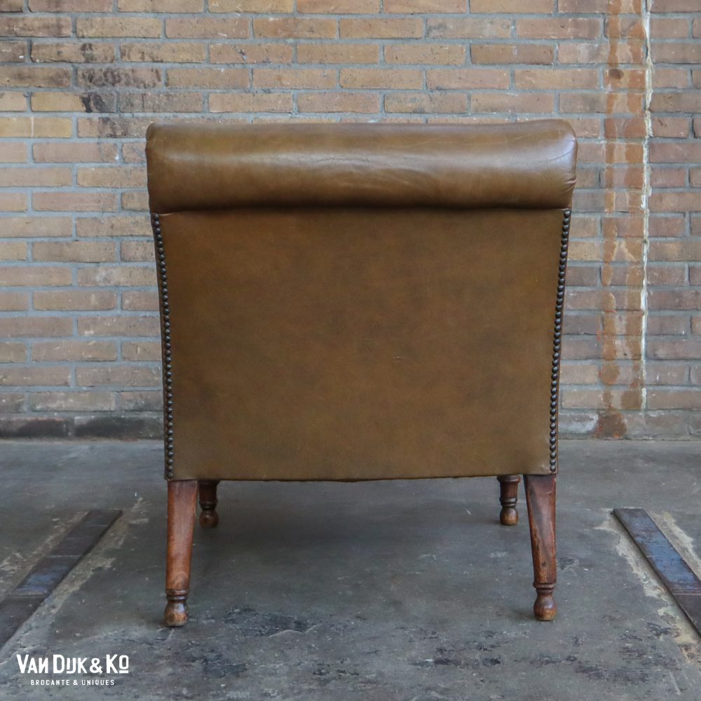 Leren vintage fauteuiltje - Afbeelding 10