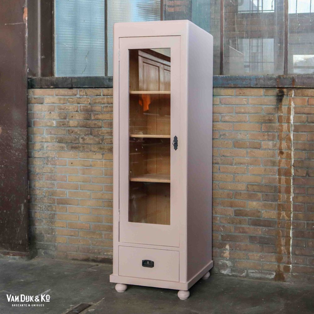 Roze eendeurs vitrinekast - Afbeelding 2