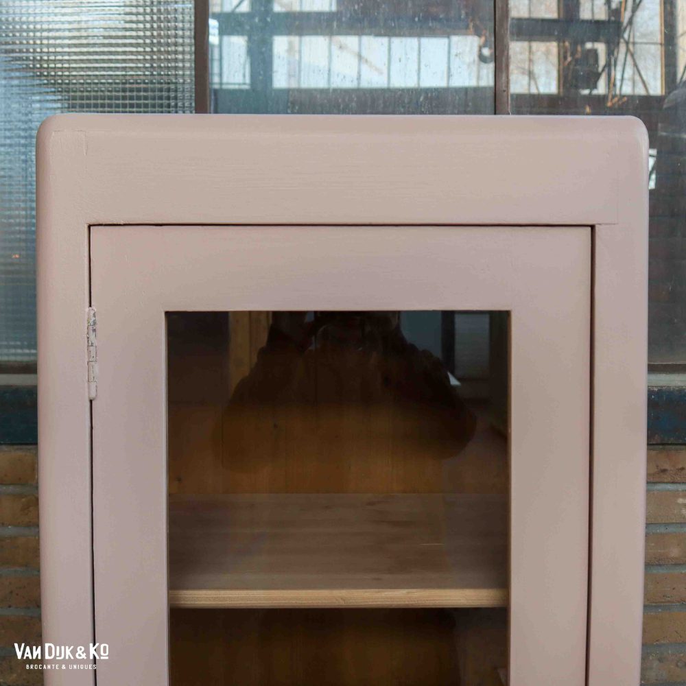 Roze eendeurs vitrinekast - Afbeelding 5