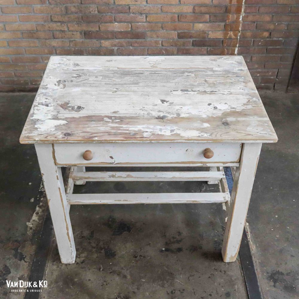 Brocante bureautje met grote la - Afbeelding 3