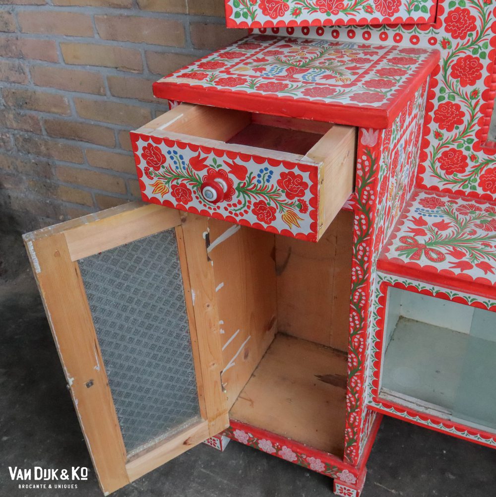 Handbeschilderde brocante kaptafel - Afbeelding 4