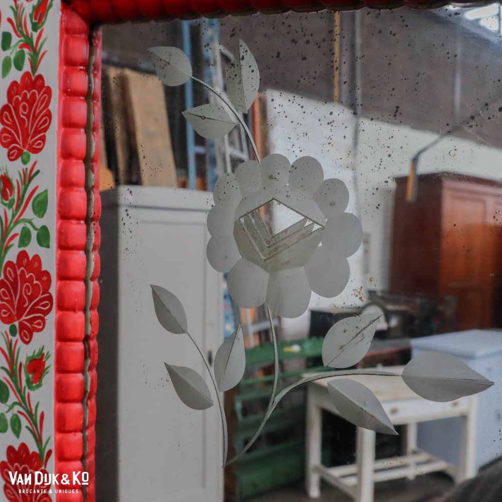 Handbeschilderde brocante kaptafel - Afbeelding 7