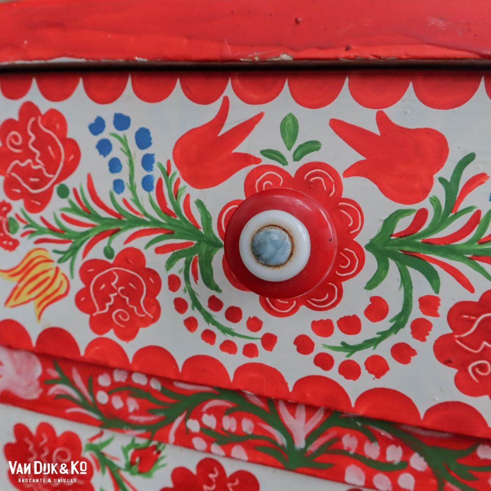 Handbeschilderde brocante kaptafel - Afbeelding 11