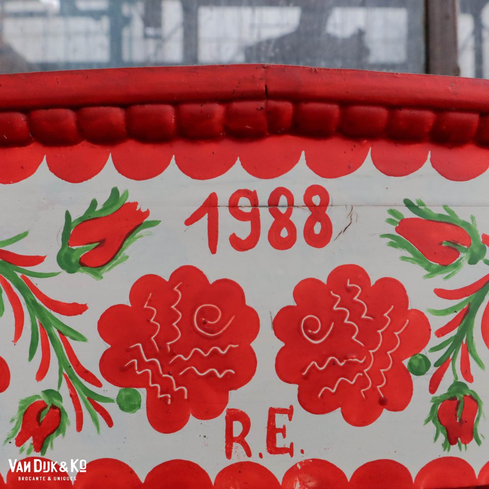 Handbeschilderde brocante kaptafel - Afbeelding 12