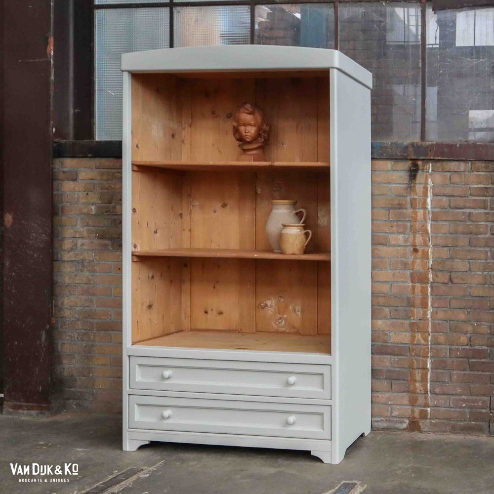 Brocante boekenkast met lades - Afbeelding 2
