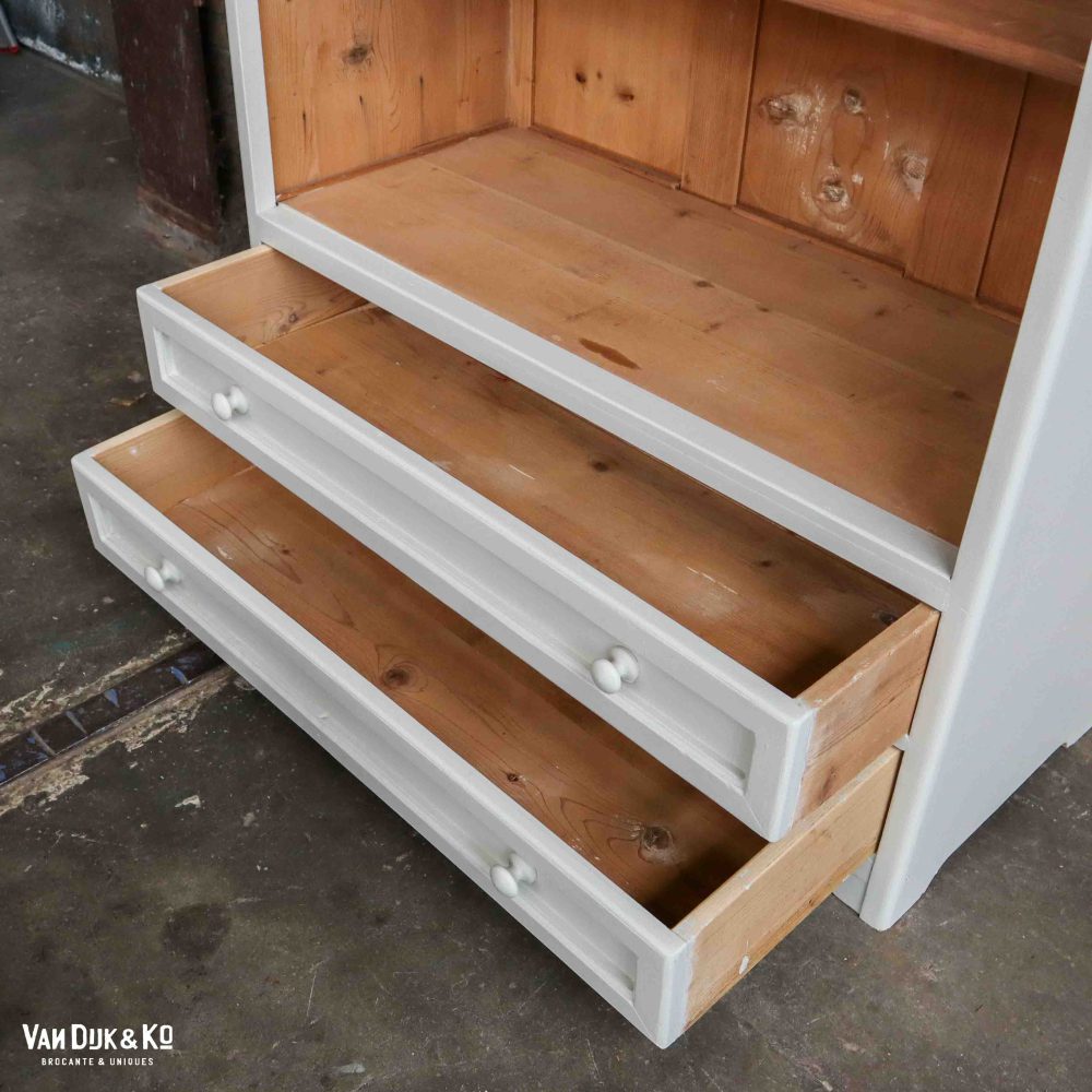 Brocante boekenkast met lades - Afbeelding 4