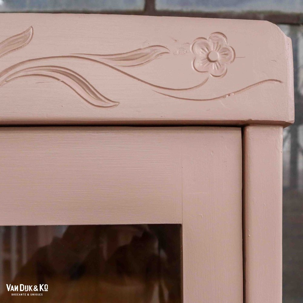 Roze eendeurs vitrinekast - Afbeelding 5