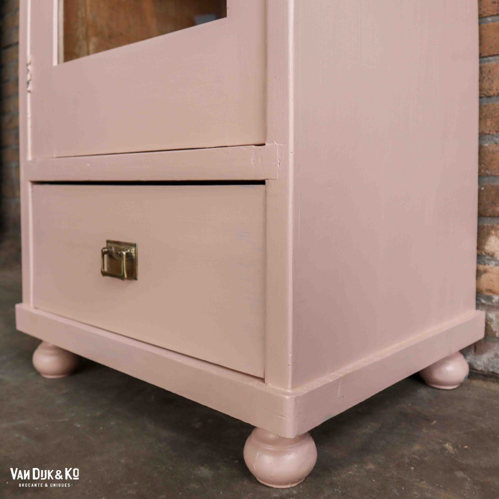 Roze eendeurs vitrinekast - Afbeelding 9