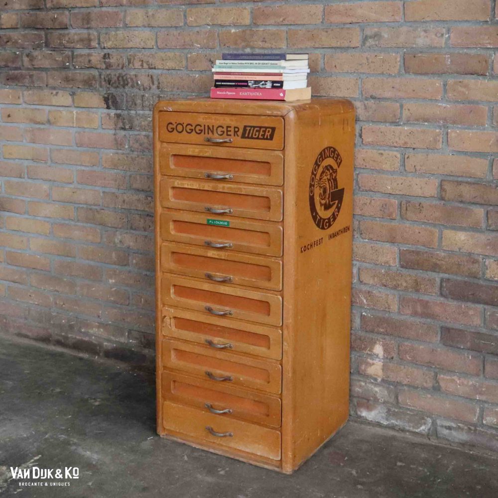 Vintage archiefkast - met tijger - Afbeelding 2