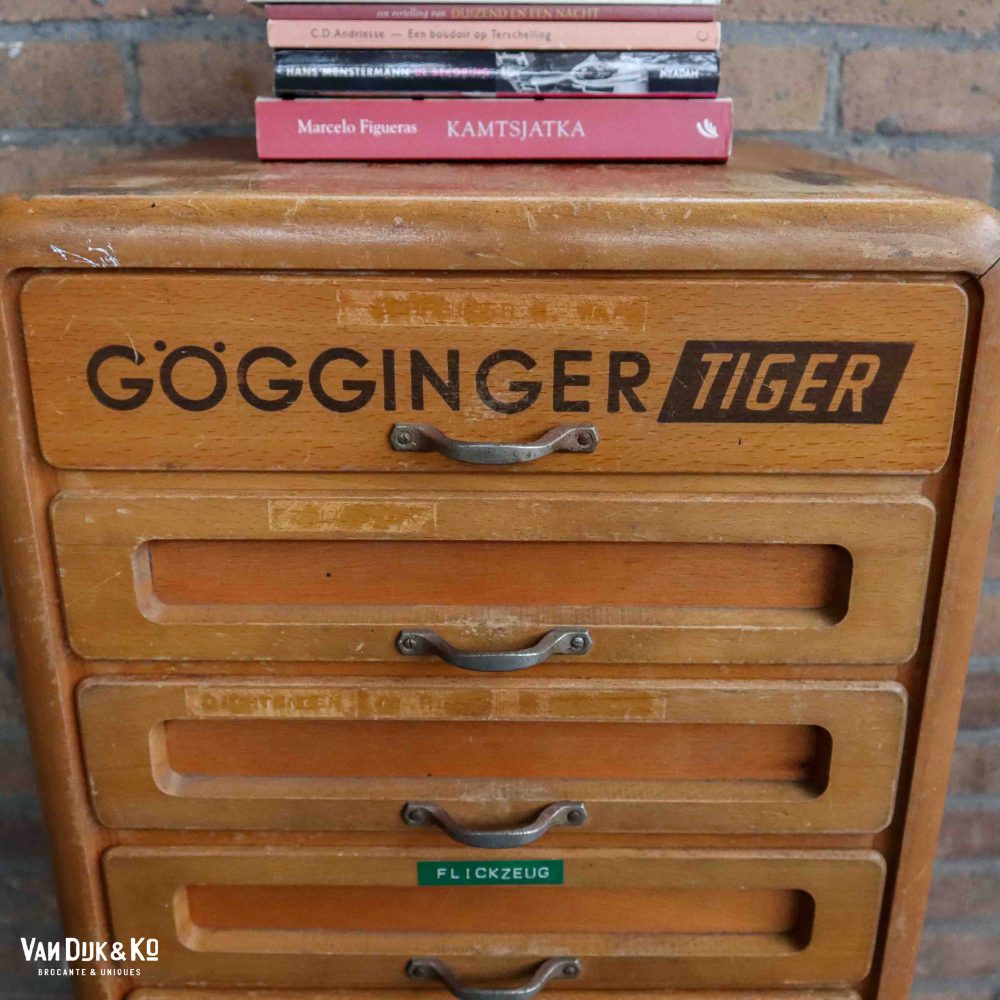 Vintage archiefkast - met tijger - Afbeelding 6