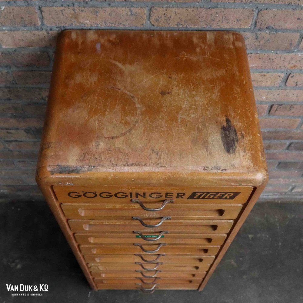 Vintage archiefkast - met tijger - Afbeelding 3