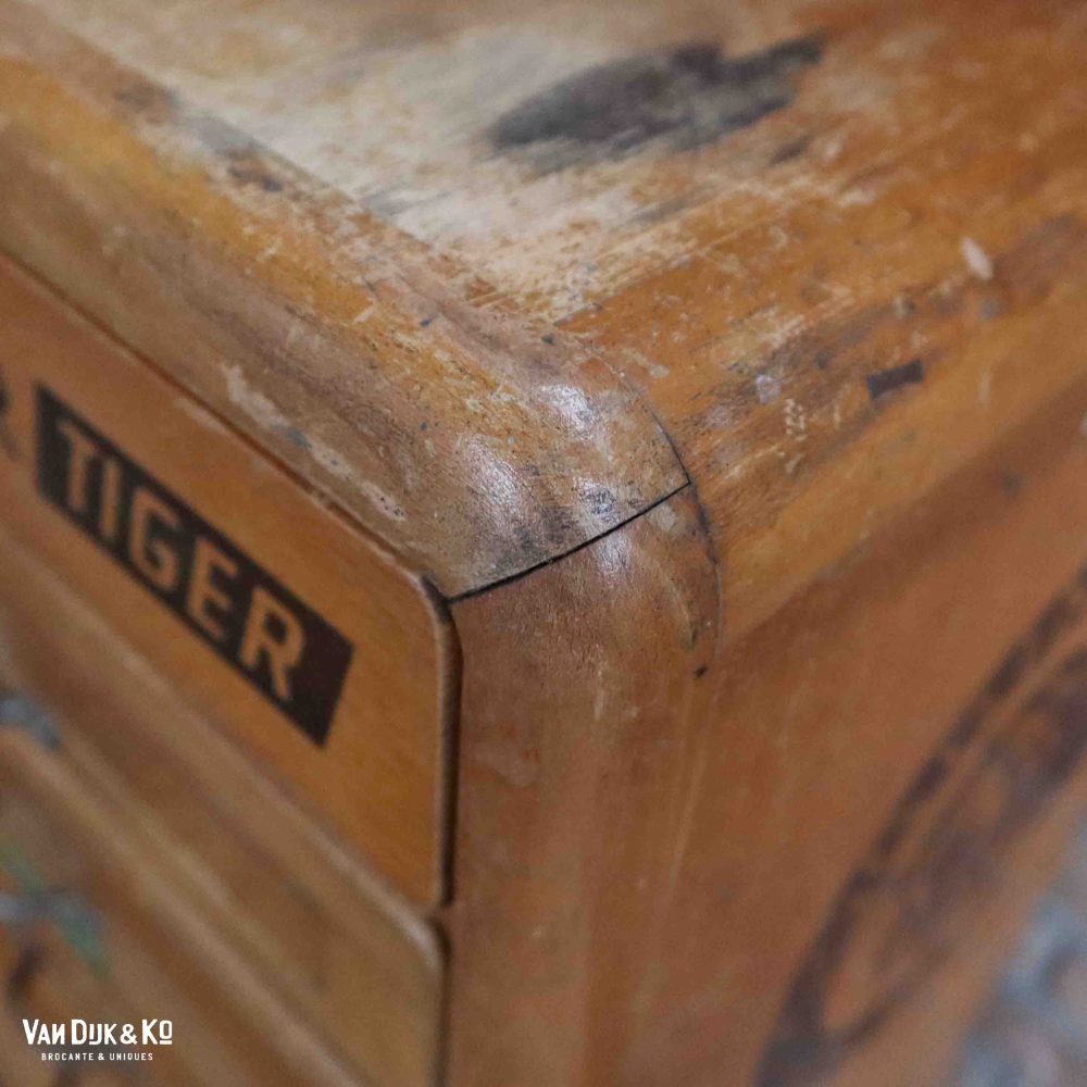 Vintage archiefkast - met tijger - Afbeelding 5