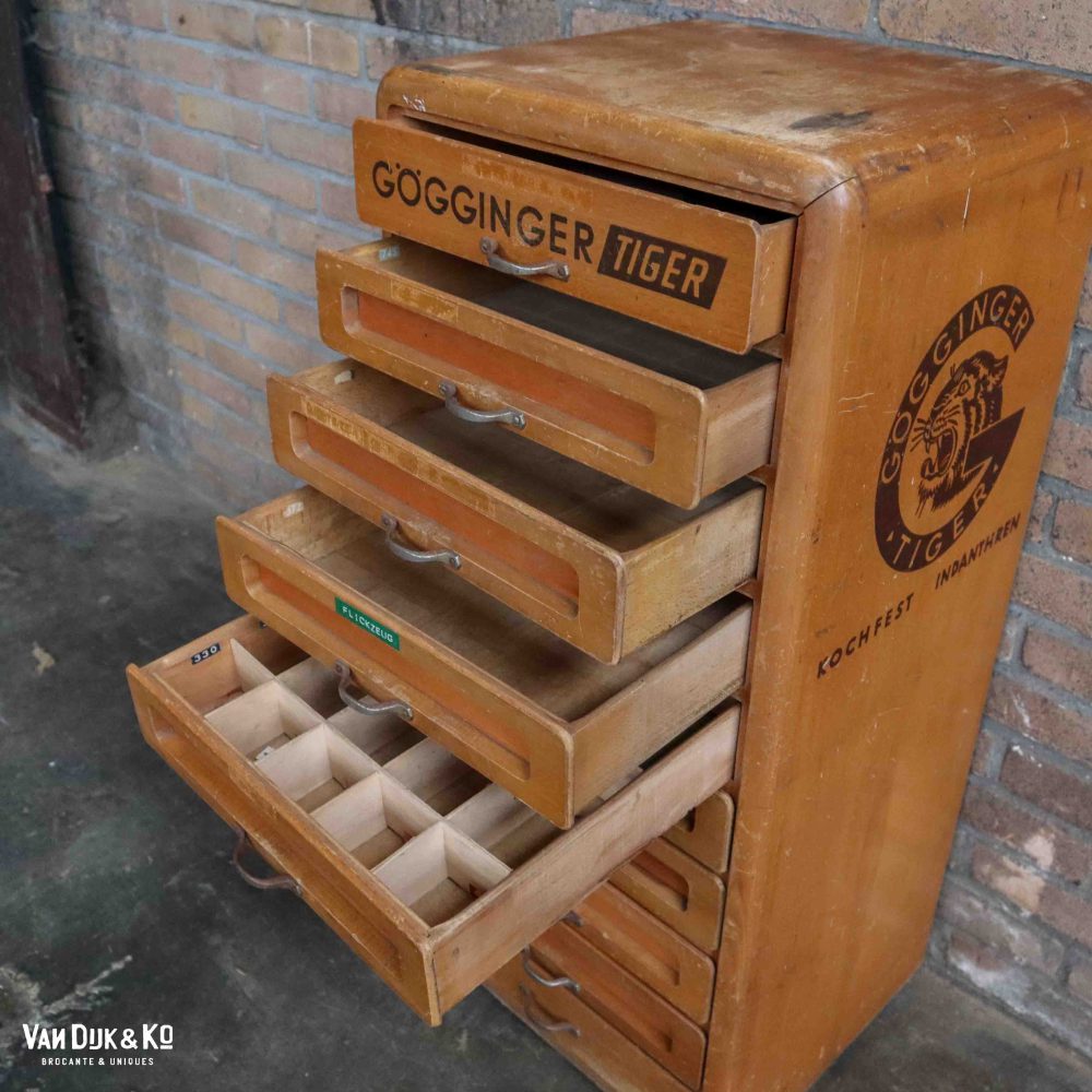 Vintage archiefkast - met tijger - Afbeelding 8
