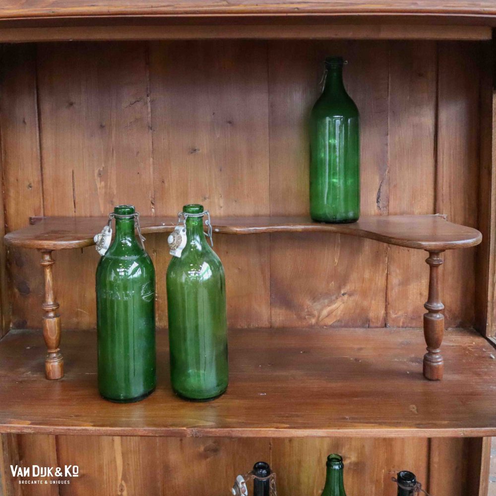 Bruin vitrinekastje - getrokken glas - Afbeelding 7