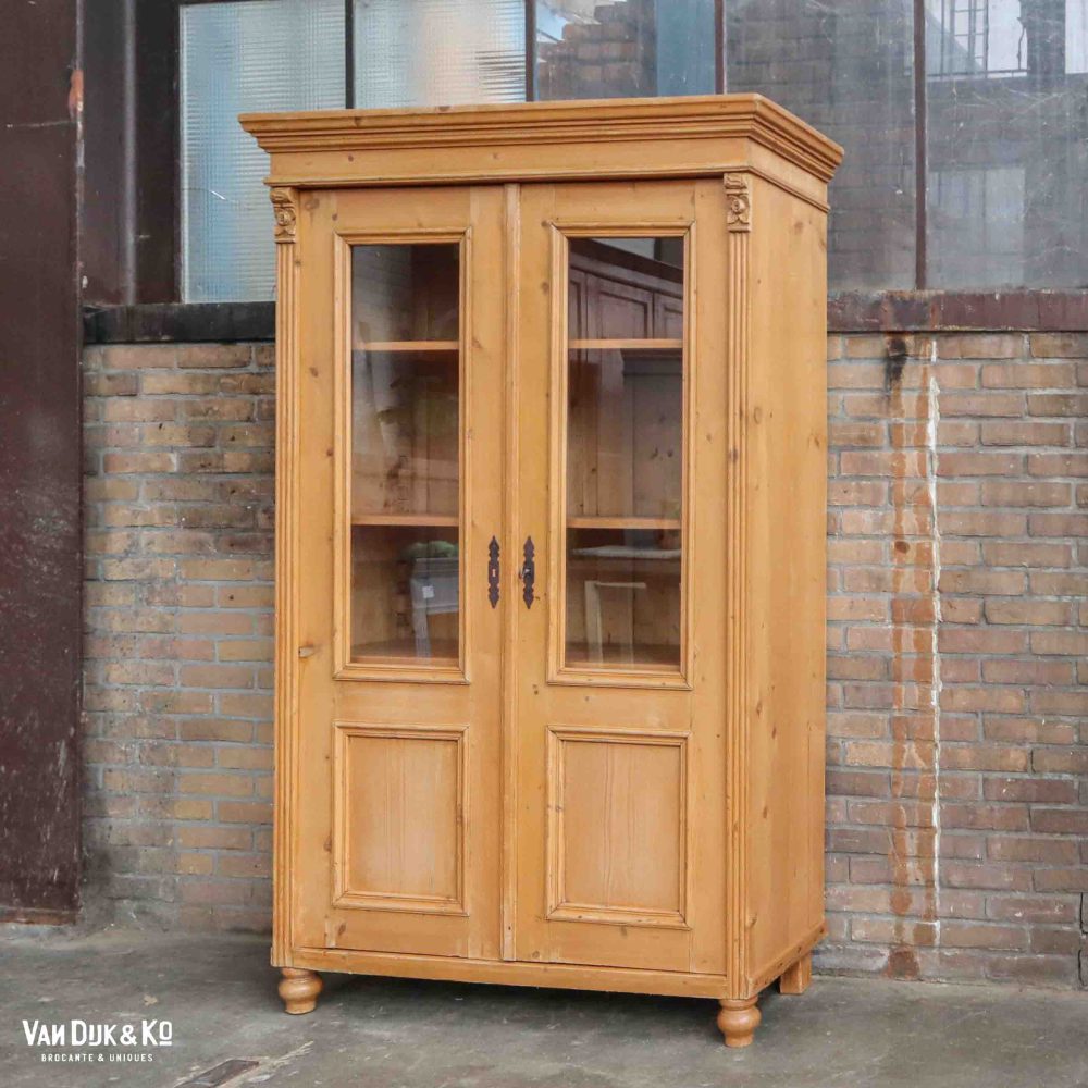 Grenen vitrinekast - Afbeelding 2