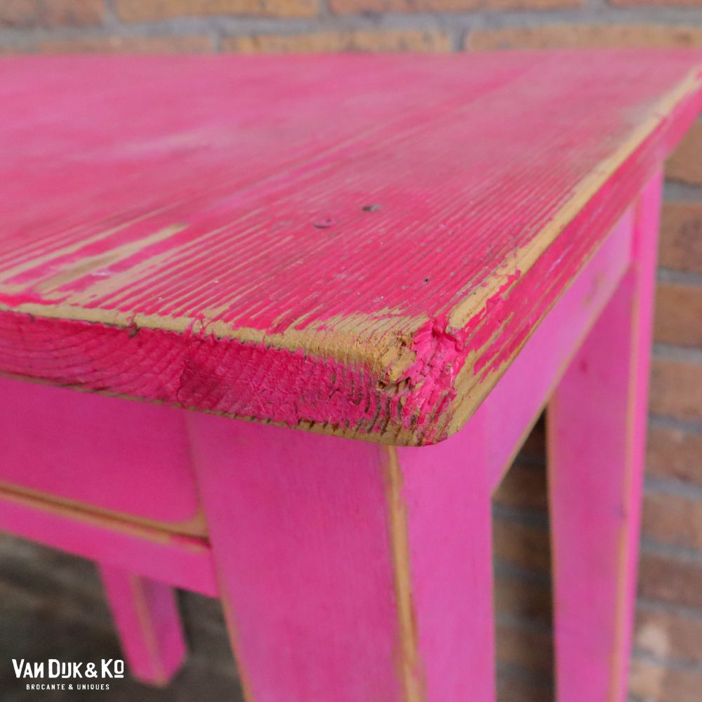 Roze brocante tafeltje - Afbeelding 4