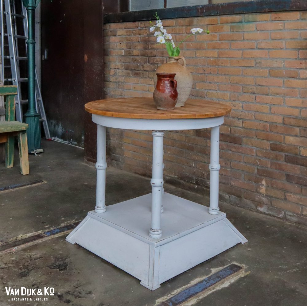 Ronde brocante bijzettafel - Afbeelding 2