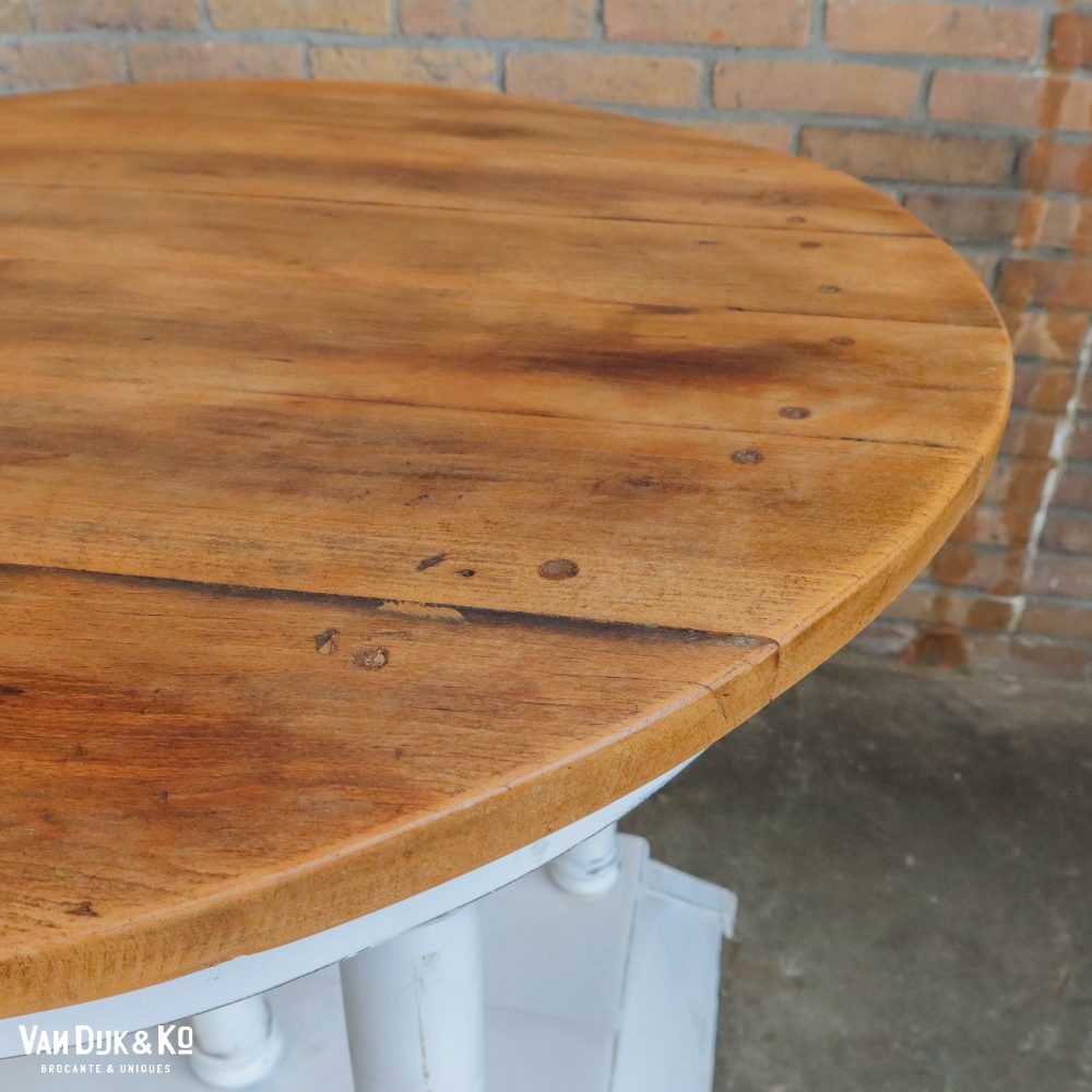 Ronde brocante bijzettafel - Afbeelding 4