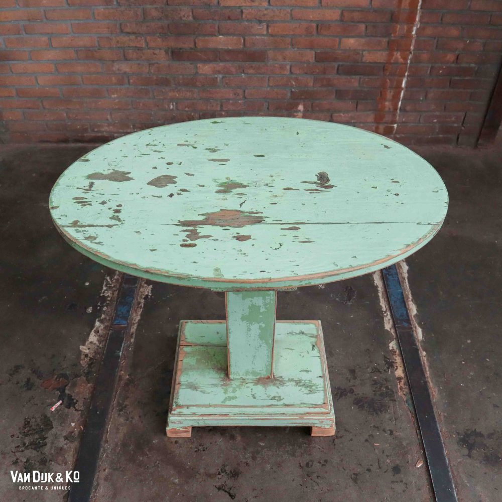 Ovale brocante bijzettafel - Afbeelding 2