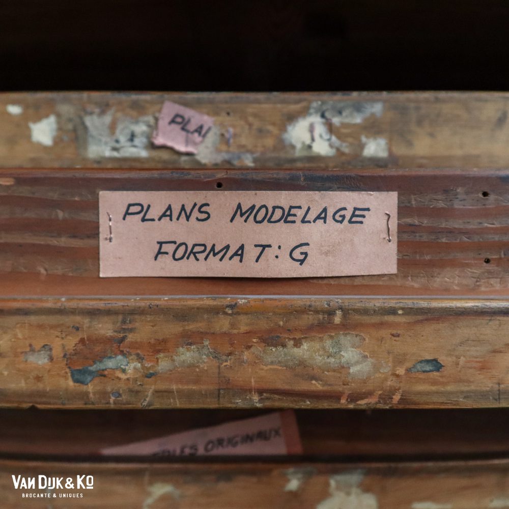 Vintage documenten / tekeningenkast/ archiefkast - Afbeelding 8