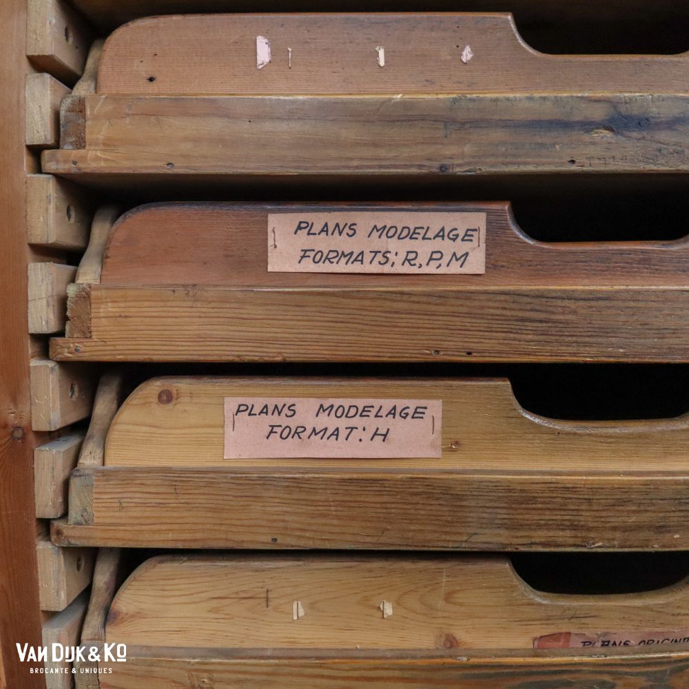 Vintage documenten / tekeningenkast/ archiefkast - Afbeelding 7