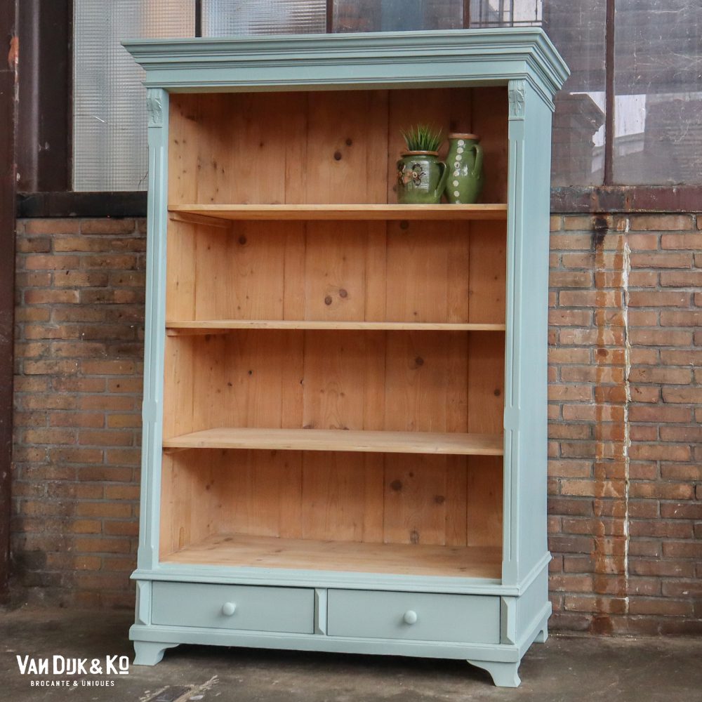 Brocante boekenkast met lades - Afbeelding 2