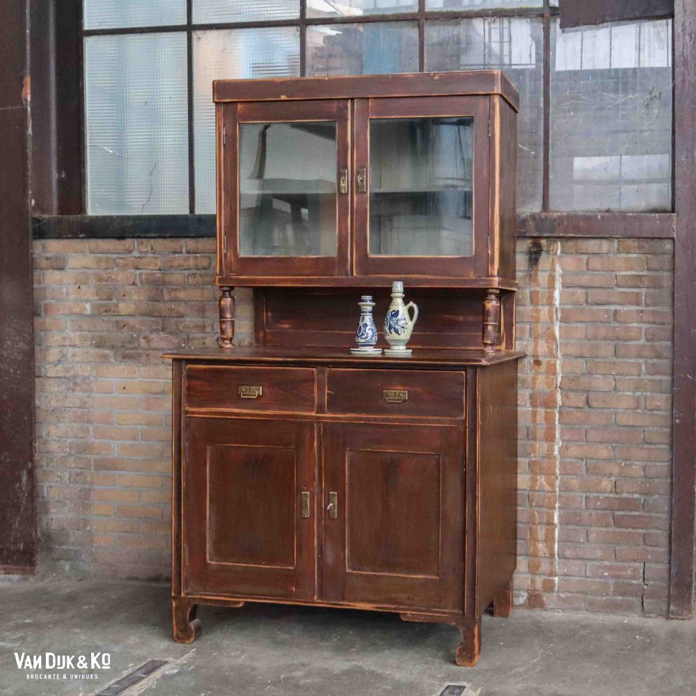 Bruine brocante buffetkast - Afbeelding 2