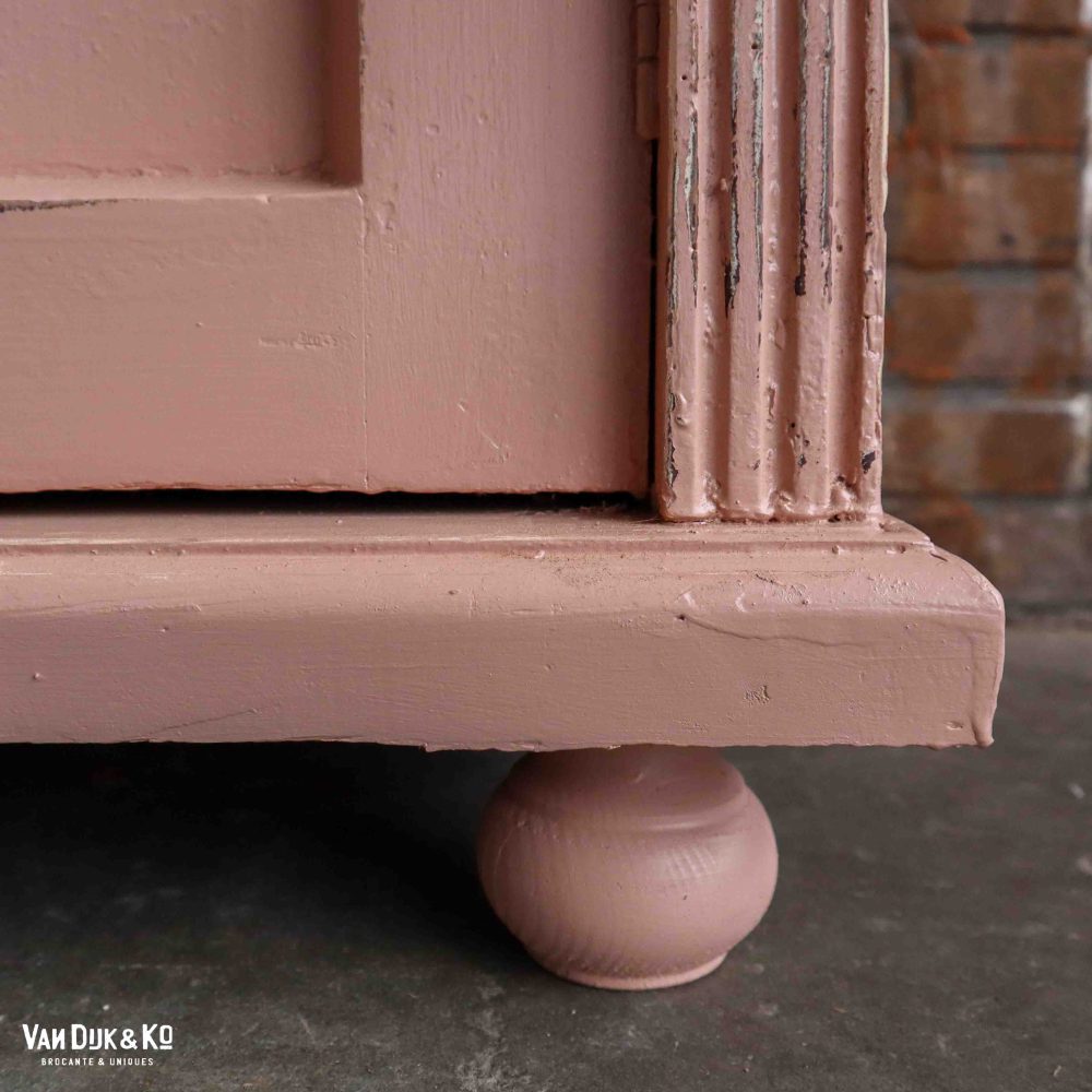 Brocante roze commode - Afbeelding 10
