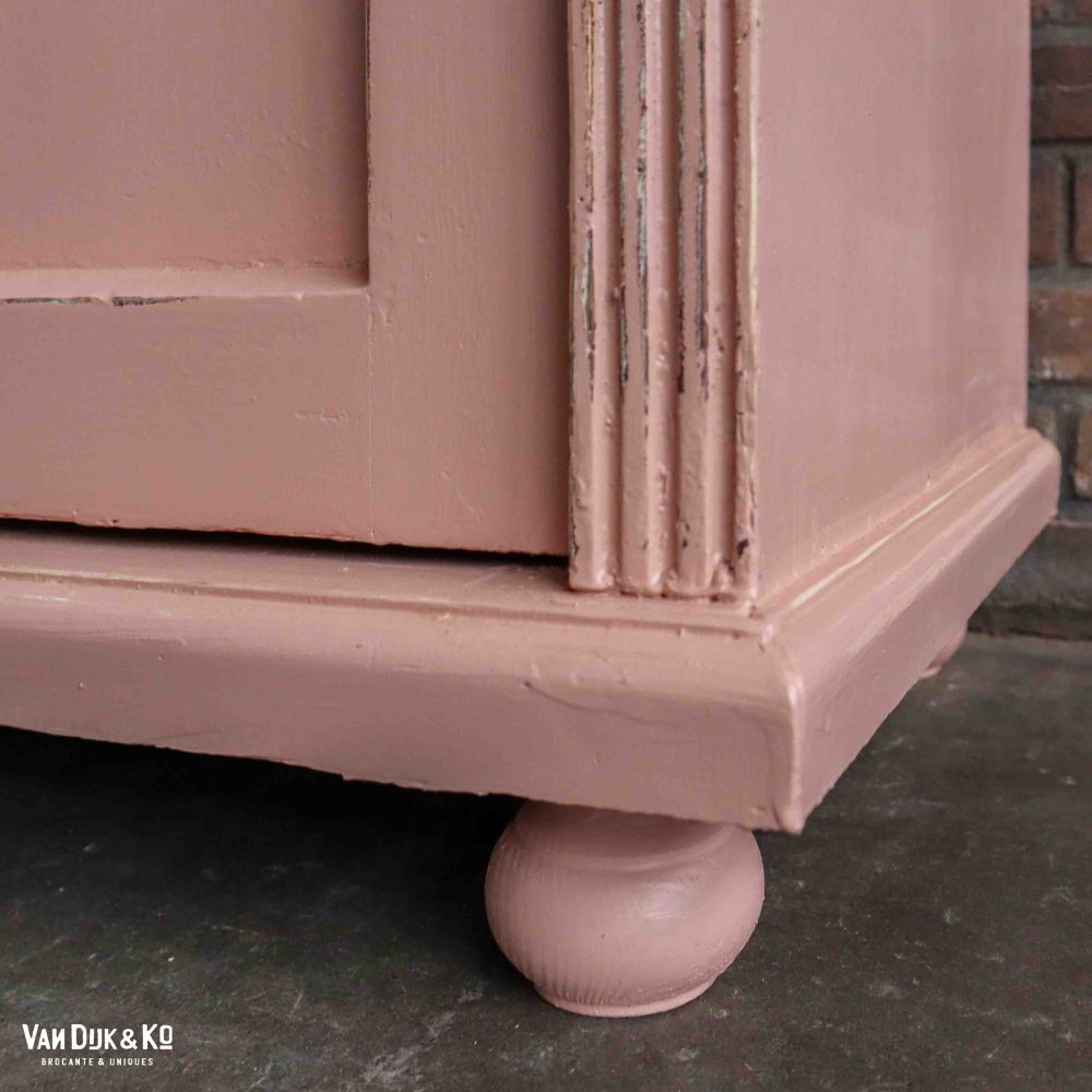 Brocante roze commode - Afbeelding 11